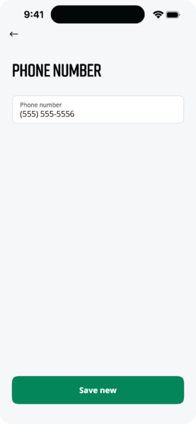 Cinq App Phone Number Screen